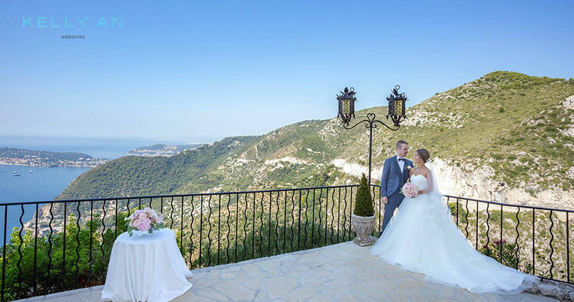 コートダジュール・シャトーエザ挙式カップル