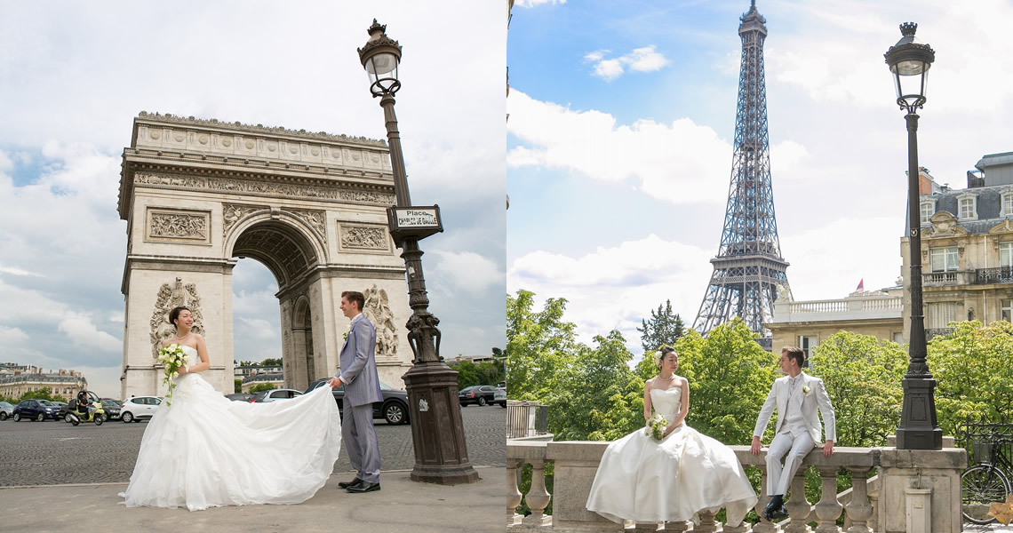 フランス・アメリカン・チャーチ教会ウェディングカップル指輪交換