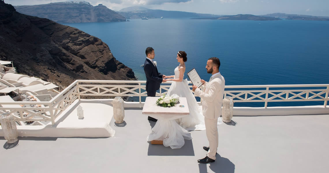 サントリーニ島イア・ミスティークホテルウェディング