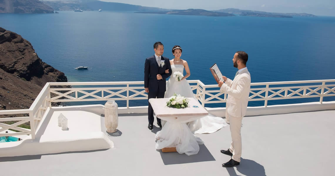 サントリーニ島イア・ミスティークホテルウェディング