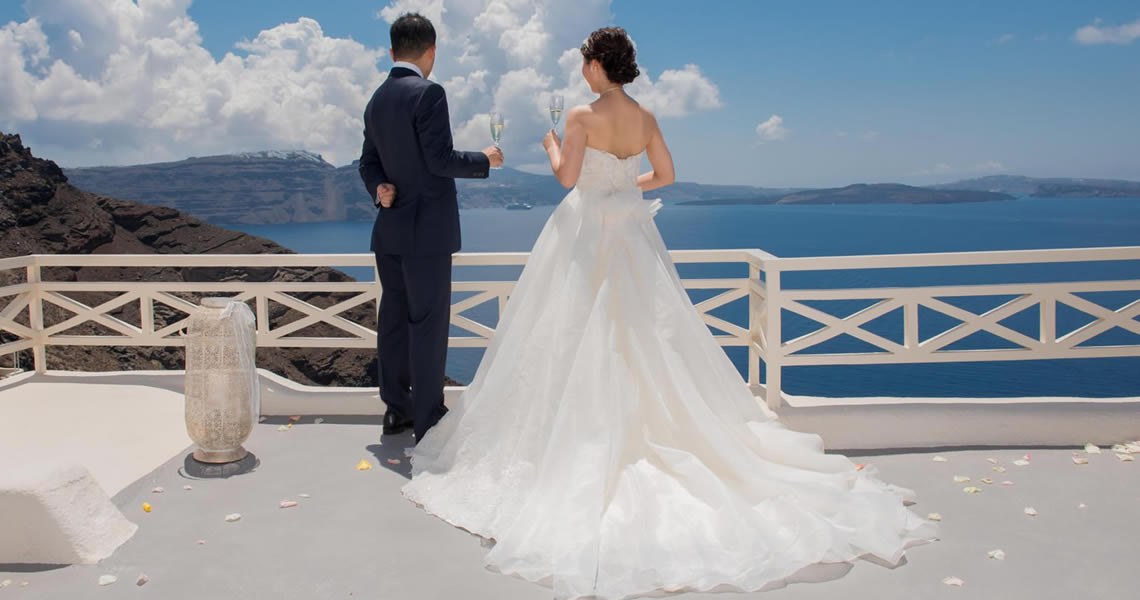 サントリーニ島イア・ミスティークホテルウェディング