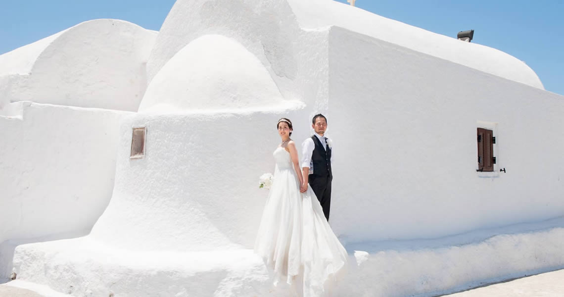 サントリーニ島イア・ミスティークホテルウェディング