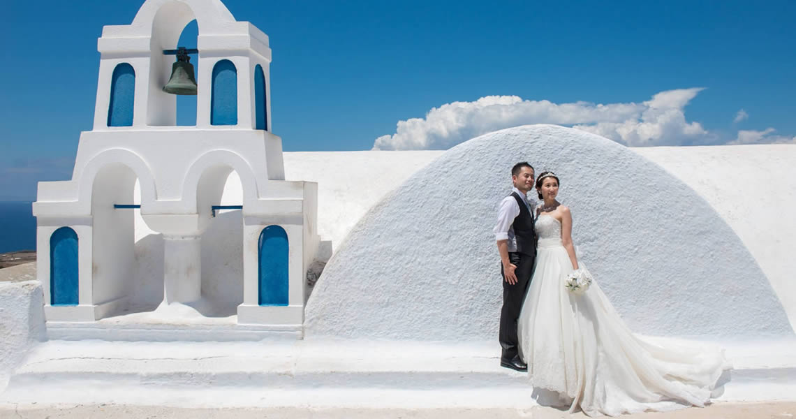サントリーニ島イア・ミスティークホテルウェディング