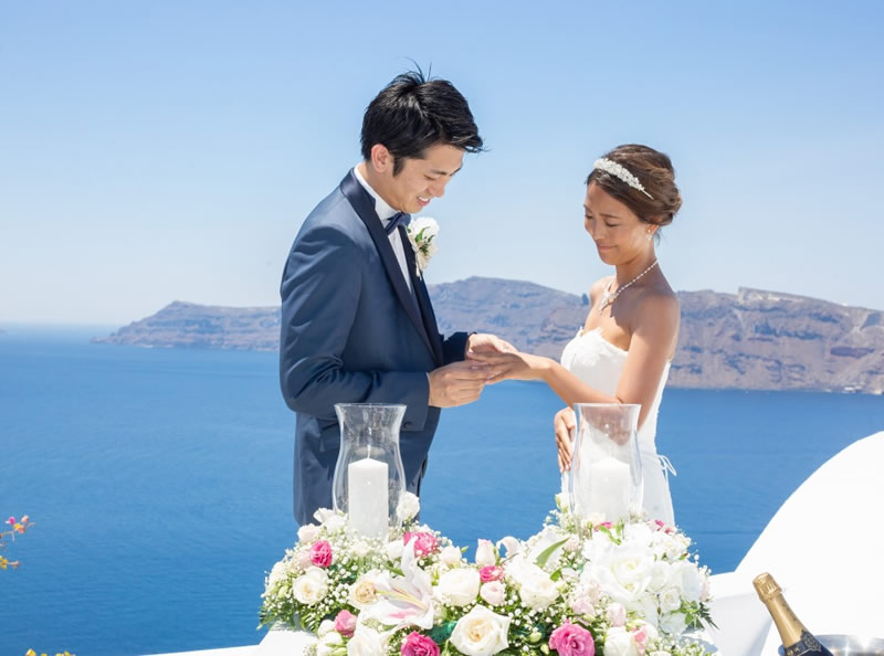 カティキエスホテル ウェディングカップル指輪交換