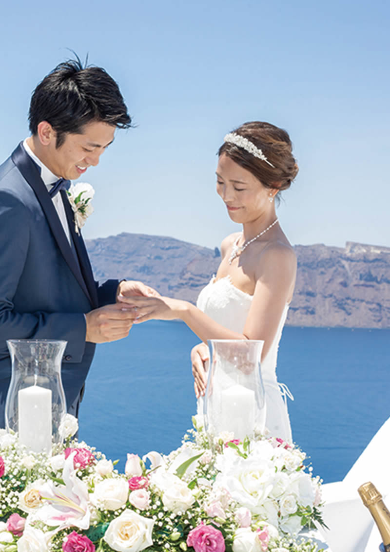 カティキエスホテル ウェディングカップル指輪交換