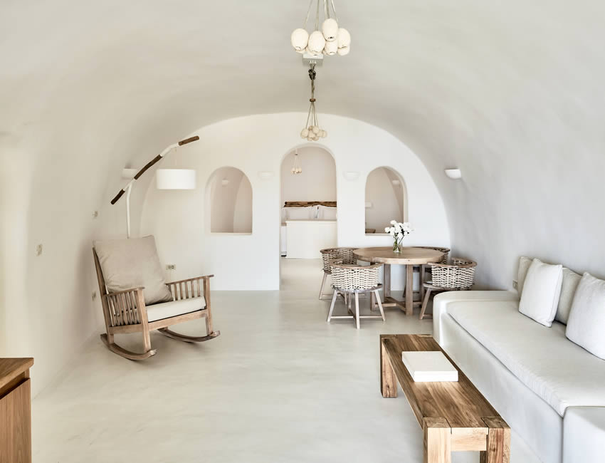 ギリシャ・サントリーニ島イア・リビングルーム