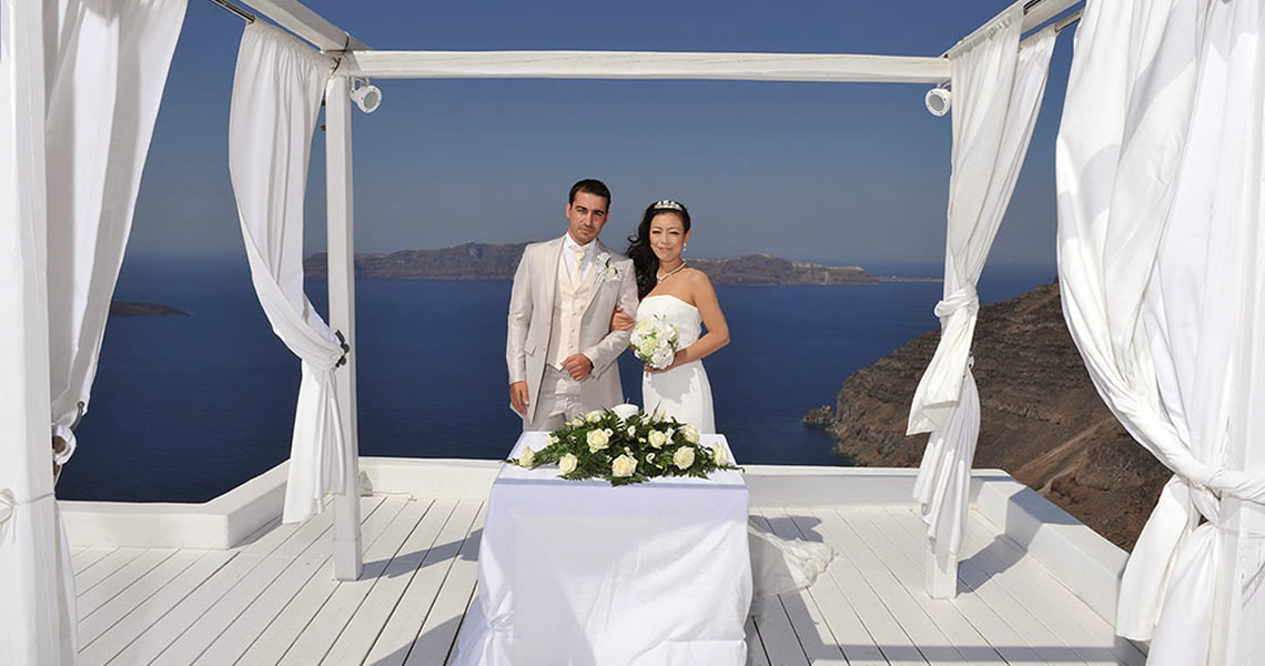 サントリーニ島イア・サンロックス ウェディングセレモニー