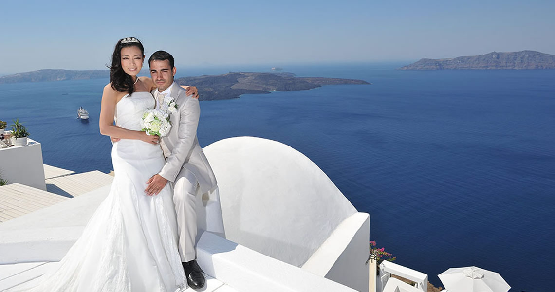 サントリーニ島イア・サンロックス ウェディングセレモニー