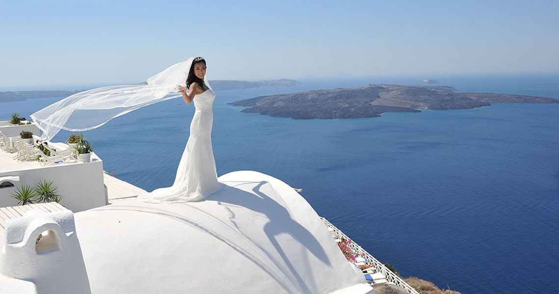 サントリーニ島イア・サンロックス ウェディングブライド