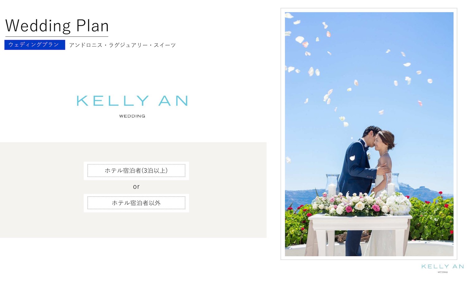 ギリシャ・アンドロニスラグジュアリースイーツ挙式の流れ ウェディングセレモニー