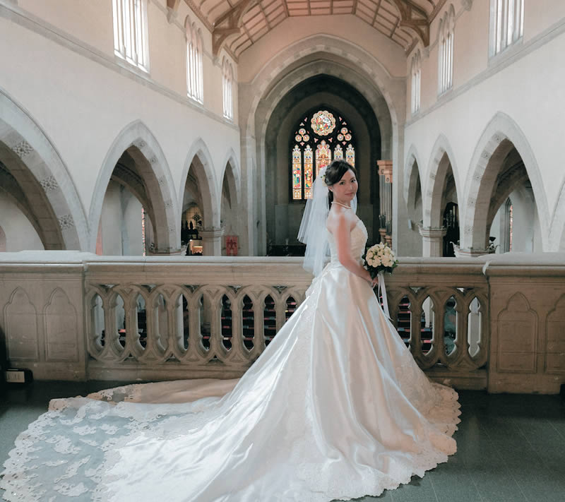 イタリア・フィレンツェ・セントジェームズ教会ウェディングブライド