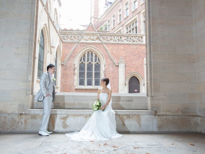 パリ・アメリカンチャーチ教会ウェディングカップルフォト