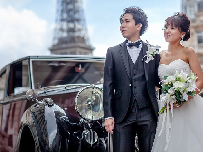 パリ・アメリカンチャーチ教会ウエディングカップル写真撮影