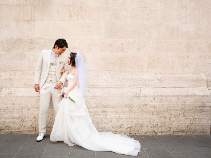 ローマ・セントポールズ教会ウエディングカップル撮影