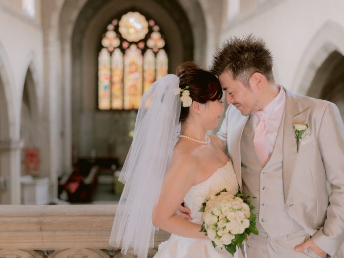 フィレンツェ・セントジェームズ教会挙式カップル