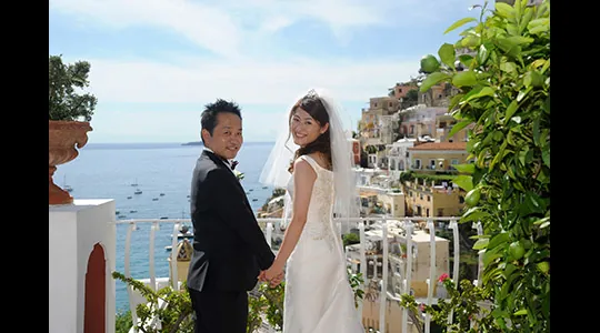 アマルフィ海岸・ポジターノ、サンタマリア・アッスンタ教会のウェディングレポート M.M様＆M.A様